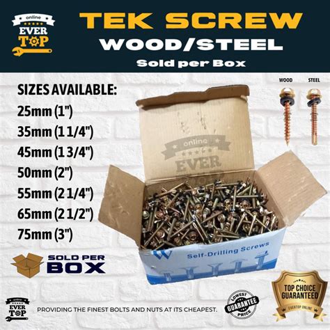 tek screw pcs per box